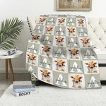 Personalizado lindo Highland vaca suave manta con nombre decoración del hogar aniversario cumpleaños regalo para familia amigos