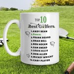 Personlig Morsom topp 10 golfere 11 oz keramisk kaffekrus med navn Game Day bursdagsgave til golfelsker ektemann pappa
