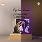 Personalisierte Die Liebe Zeiten Foto LED Acryl Nachtlicht mit Namen und Jahr Schreibtisch Dekor Valentinstag Jahrestag Geschenk für Paar