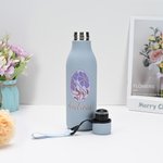 Personalisierte 550 ml Aquarell Blumen Stil Wasserflasche mit Auslaufsicherem Verschluss Trageschlaufe Geburtstag Geschenk für Freunde Familie