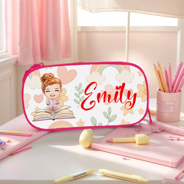 Estuche personalizado de doble capa con nombre y cremallera de un personaje de dibujos animados Regalo de cumpleaños de vuelta al cole para niños y niñas