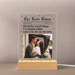 Personalisierte Die Liebe Zeiten Foto LED Acryl Nachtlicht mit Namen und Jahr Schreibtisch Dekor Valentinstag Jahrestag Geschenk für Paar
