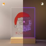 Personalized Smile Santa Claus Names 7 Colour Changing LED Night Light with Wooden Base Festival Home Decor Christmas Gift for Family