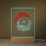 Personalized Smile Santa Claus Names 7 Colour Changing LED Night Light with Wooden Base Festival Home Decor Christmas Gift for Family