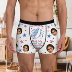 Caleçon Boxer Homme personnalisé avec Photo Independence Day Anniversary Birthday Cadeau d'Anniversaire pour Homme