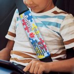 Couvre ceinture de sécurité souple avec nom Accessoires de voiture Cadeau pour enfants autistes Parents