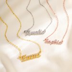 Personalizzato squisito Zircone nome Collana gioielli Dainty Compleanno Festa della Mamma Anniversario regalo per le donne