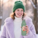 Personalisierte 550 ml Aquarell Blumen Stil Wasserflasche mit Auslaufsicherem Verschluss Trageschlaufe Geburtstag Geschenk für Freunde Familie