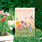 Spersonalizowana flaga ogrodowa 2-15 Birth Flowers z imieniem, pseudonimem i rokiem Dekoracja ogrodowa Dzień Matki Prezent urodzinowy dla mamy babci