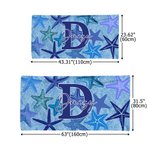 Gepersonaliseerd strandlaken met zeester en schelp Tie-Dye sneldrogend met naam en initiaal Verjaardagscadeau voor familie en vrienden