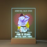 Henkilökohtainen ärsyttää toisiaan Cozy Bed Akryyli Plaque Night Light nimillä Desk Decoration Ystävänpäivä lahja pariskunnalle