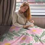 Couverture Personnalisée avec Motif Floral Danois Aquarelle et Nom Style Bohème Rétro Cadeau Anniversaire ou Fête pour Famille Amis