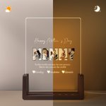 Personalizada Feliz Día de la Madre Fotos LED Luz de Noche con Base de Madera 1-10 Nombres y Texto Día de la Madre Cumpleaños Regalo para Mamá Abuela