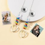 Personalized Love Crystal Ball Dog Cat Paw Print Window Hanging Suncatcher with Name Text and Year Home Decor Memorial Sympathy Gift for Loss of Pet