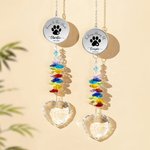 Personalized Love Crystal Ball Dog Cat Paw Print Window Hanging Suncatcher with Name Text and Year Home Decor Memorial Sympathy Gift for Loss of Pet