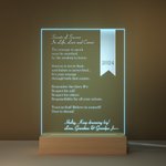 Plaque Acrylique Personnalisée avec Texte Lumière LED et Base en Bois Classe de 2026 Cadeau Inspiration Remise des Diplômes pour Diplômé