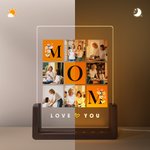 Personalisierte Liebe Sie Mom Acryl LED-Nachtlicht mit hölzernen Basis und Fotos Muttertag Thanksgiving Day Geburtstag Geschenk für Mama