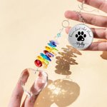 Personalized Love Crystal Ball Dog Cat Paw Print Window Hanging Suncatcher with Name Text and Year Home Decor Memorial Sympathy Gift for Loss of Pet