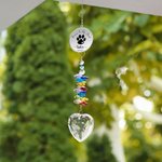 Personalized Love Crystal Ball Dog Cat Paw Print Window Hanging Suncatcher with Name Text and Year Home Decor Memorial Sympathy Gift for Loss of Pet