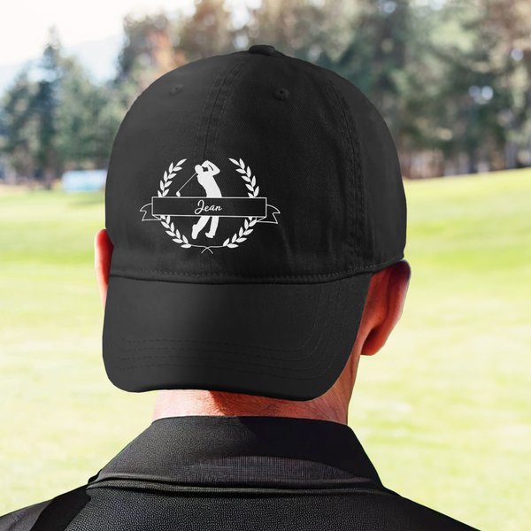 Personalisiertes Golf Design Sport Basecap mit Namen Geburtstag Urlaub Geschenk für Kinder Golfliebhaber