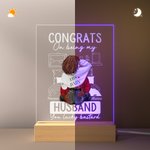 Henkilökohtainen aviomies Sinä Lucky Bastard Akryyli Night Light Plaque Desk Decoration Ystävänpäivä lahja pariskunnille