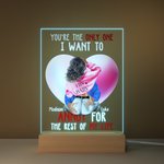 Veilleuse LED personnalisée You're the Only One avec socle en bois Anniversary Valentines Day Gift for Couple