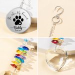 Personalized Love Crystal Ball Dog Cat Paw Print Window Hanging Suncatcher with Name Text and Year Home Decor Memorial Sympathy Gift for Loss of Pet