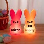 Personalisierter mehrfarbiger Osterhase Deko mit LED-Licht und Namen Haus Korb Deko Ostern Party Geschenk für Familie Jungen Mädchen