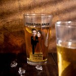Personalized Congrats on Being My Husband Face Photo Beer Glass with Name and Year Wedding Valentine's Day Anniversary Gift for Groom Husband