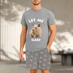 Henkilökohtainen Koira Kissa Kuva Lyhythihainen Pyjama Matching Shortsit Set Teksti Kesä Home Vaatteet Syntymäpäivälahja Miehet Lemmikkieläinten ystäville