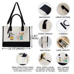 Sac à dos en toile multicolore avec bandoulière Anniversaire Journée des profs Cadeau d'appréciation pour les enseignants
