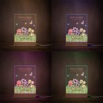 Personalized Grandma's Garden Birth Flower LED Night Light with Names and Wooden Base Home Decor Anniversary Appreciation Gift for Grandma Mom