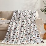 Personlig Woodland Animal Baby Mottaksteppe med navn Foto Prop Bursdag Baby Shower Full Moon Hundred Days Gave til nyfødte