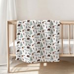Personlig Woodland Animal Baby Mottaksteppe med navn Foto Prop Bursdag Baby Shower Full Moon Hundred Days Gave til nyfødte