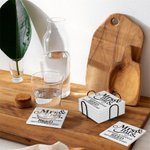 Personalised Mr. & Mrs. Set of 4 Square Ceramic Coasters with Name and Date Wedding Engagement Gift for Newlyweds Couple
