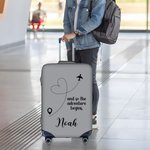Personalizzato Amore Compagnia Aerea Bagaglio Copertura protettiva si adatta 18-32 pollici valigia con nome e testo di viaggio Regalo di compleanno essenziale per la famiglia amico
