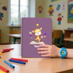 Spersonalizowany notatnik A5 z imieniem i nazwiskiem Niedźwiedź Śliczne zwierzę z kreskówki Prezent urodzinowy dla dzieci i studentów