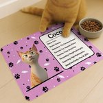 Alfombrilla absorbente personalizada en 3D con dibujo de gato, perro, pata, mensaje con su nombre y reverso de goma impermeable Regalo de cumpleaños para los amantes de las mascotas