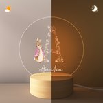 Veilleuse LED en Acrylique Personnalisée avec Nom Initiale et Motif de Lapin Décoration de Maison Cadeau Anniversaire pour Enfant