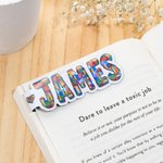 Gepersonaliseerde set van 2 Doodle Art Naam Magnetische Bladwijzers Clips met Bubble Bloemen Letter Afstuderen Terug naar School Gift voor Leraar Boekenliefhebber