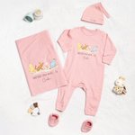 Personlig klassisk Winnie the Pooh 100% bomulls baby Romper Hat Teppe Antrekk med navn og gaveeske Baby Shower Gave til nyfødte nye foreldre