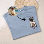 Gepersonaliseerd Multicolor Geborduurd Hond Kat Huisdier Portret Foto T-shirt Sweatshirt Hoodie met Naam Verjaardag Vakantie Cadeau voor Familie Vrienden Huisdier Liefhebbers