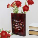 Personalisierte Danke für die Hilfe mir wachsen klar Buch Vase mit Namen Zimmer Dekor Lehrer Tag Anerkennung Geschenk für Lehrer Buchliebhaber