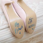 Personalized Waterproof Mrs. Heart Wedding Shoes Stickers with Text and Date High Heel Decal Wedding Anniversary Gift for Bride Bridesmaids
