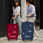 Personalizzato Amore Compagnia Aerea Bagaglio Copertura protettiva si adatta 18-32 pollici valigia con nome e testo di viaggio Regalo di compleanno essenziale per la famiglia amico