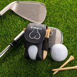Personalized Multicolour PU Leather Golf Ball Bag Tee Holder with Name Sport Accessories Birthday Gift for Golf Lover Friend