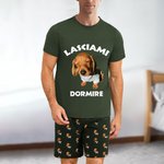 Set di pigiama personalizzato con cane gatto foto e testo maglietta e pantaloncini estate casa abbigliamento regalo di compleanno per uomini