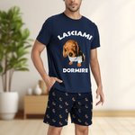Set di pigiama personalizzato con cane gatto foto e testo maglietta e pantaloncini estate casa abbigliamento regalo di compleanno per uomini