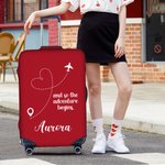 Personalizzato Amore Compagnia Aerea Bagaglio Copertura protettiva si adatta 18-32 pollici valigia con nome e testo di viaggio Regalo di compleanno essenziale per la famiglia amico
