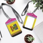 Personalised Apple Crayon Teacher PU Leather ID Badge Holder with Name and Lanyard Back to School Teacher's Day Appreciation Gift for Teacher